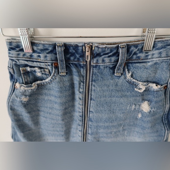 Abercrombie & Fitch Denim Mini Skirt Zip Up Size 24 - Picture 7 of 13
